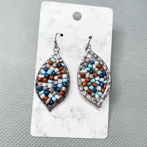 Beaded Leaf Earrings